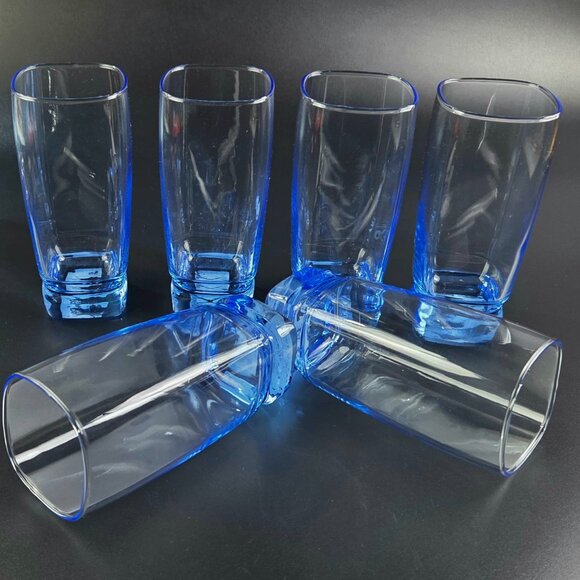 Vintage - Cooler Carrington Aqua Blue by Libbey Glass Company - 6 1/4" Tall - Picture 5 of 9